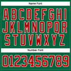 Custom Kelly Green Red-White Hockey Lace Neck Jersey