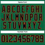 Custom Kelly Green Black-Orange Hockey Lace Neck Jersey