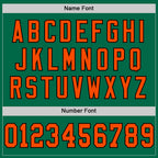 Custom Kelly Green Orange-Black Mesh Authentic Throwback Football Jersey