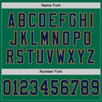 Custom Kelly Green Navy-Old Gold Mesh Authentic Throwback Football Jersey