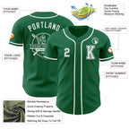 Custom Kelly Green White Authentic Baseball Jersey