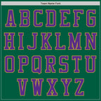 Custom Kelly Green Purple-Old Gold Authentic Baseball Jersey