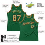 Custom Kelly Green Old Gold-Black Authentic Throwback Basketball Jersey