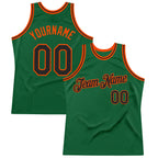 Custom Kelly Green Black-Orange Authentic Throwback Basketball Jersey