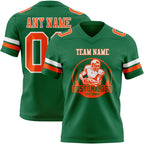 Custom Kelly Green Orange-White Authentic Football Jersey