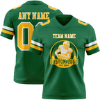 Custom Kelly Green Gold-White Authentic Football Jersey