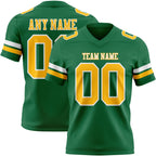 Custom Kelly Green Gold-White Authentic Football Jersey