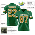 Custom Kelly Green Old Gold-White Authentic Football Jersey