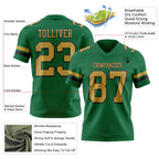 Custom Kelly Green Old Gold-Black Authentic Football Jersey