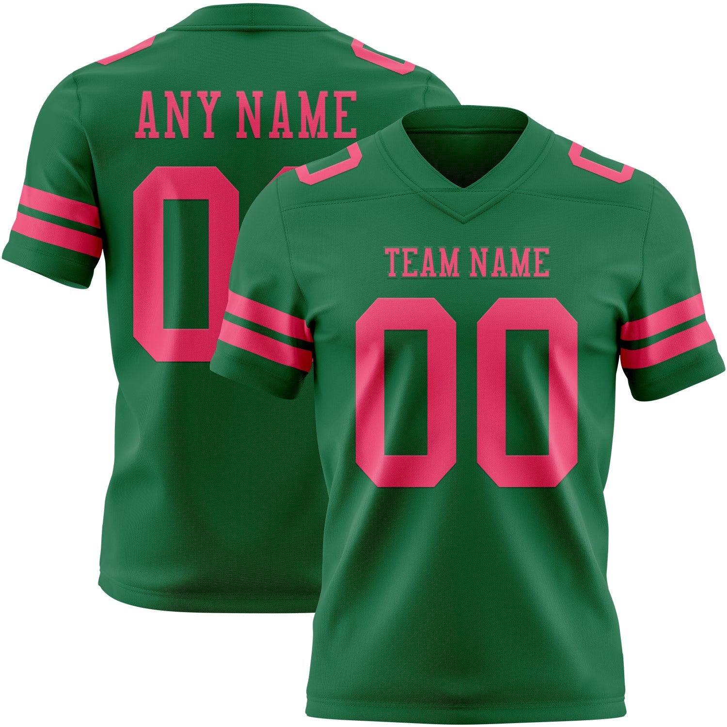 Custom Kelly Green Neon Pink Authentic Football Jersey