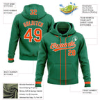 Custom Stitched Kelly Green Orange-White Baseball Pullover Sweatshirt Hoodie