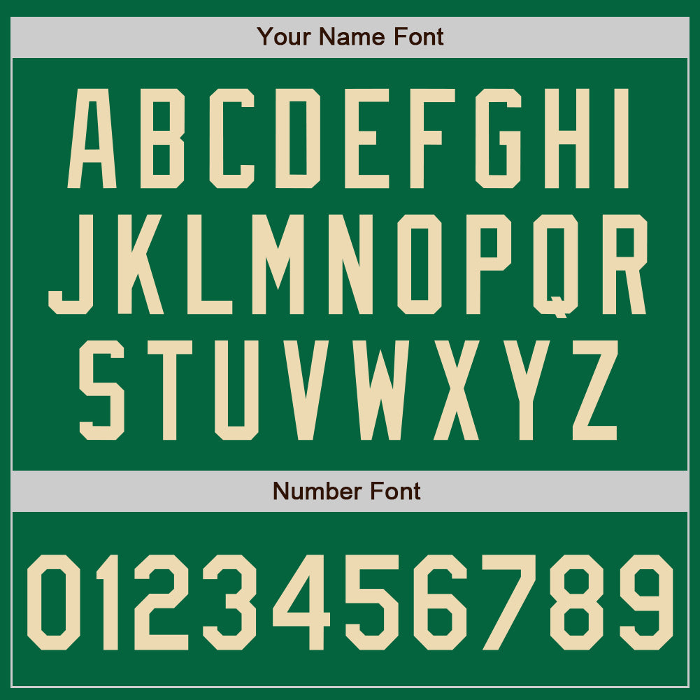 Custom Stitched Kelly Green Cream Baseball Pullover Sweatshirt Hoodie