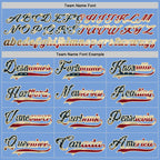 Custom Light Blue Vintage USA Flag Cream-Navy Hockey Lace Neck Jersey