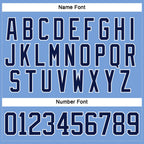 Custom Light Blue Navy-White Hockey Lace Neck Jersey