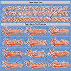 Custom Light Blue Orange-White Hockey Jersey