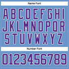 Custom Light Blue Purple-White Hockey Jersey