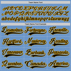 Custom Light Blue Black-Gold Hockey Jersey