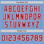 Custom Light Blue Red-White Authentic Baseball Jersey