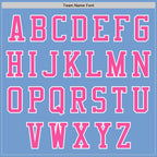 Custom Light Blue Pink-White Authentic Baseball Jersey
