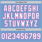 Custom Light Blue White-Pink Authentic Baseball Jersey