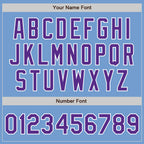 Custom Light Blue Purple-White Authentic Baseball Jersey