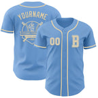 Custom Light Blue Cream Authentic Baseball Jersey