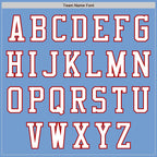 Custom Light Blue White-Red Authentic Baseball Jersey