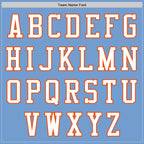 Custom Light Blue White-Orange Authentic Baseball Jersey