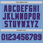 Custom Light Blue Purple-Black Authentic Baseball Jersey