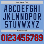 Custom Light Blue Red-Navy Authentic Throwback Basketball Jersey