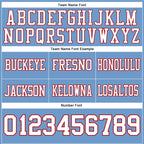 Custom Light Blue White-Red Authentic Football Jersey