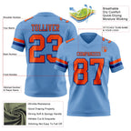 Custom Light Blue Orange-Royal Authentic Football Jersey
