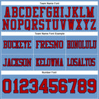 Custom Light Blue Red-Navy Authentic Football Jersey