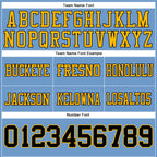 Custom Light Blue Black-Gold Authentic Football Jersey