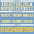 Custom Light Blue Gold-White Authentic Football Jersey