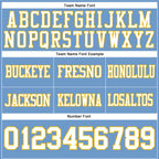 Custom Light Blue White-Gold Authentic Football Jersey