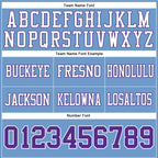 Custom Light Blue Purple-White Authentic Football Jersey