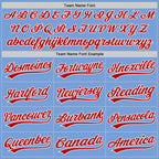 Custom Stitched Light Blue Red-White Baseball Pullover Sweatshirt Hoodie