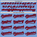 Custom Stitched Light Blue Red-Navy Baseball Pullover Sweatshirt Hoodie