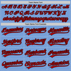 Custom Stitched Light Blue Red-Black Baseball Pullover Sweatshirt Hoodie