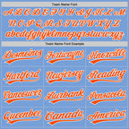 Custom Stitched Light Blue Orange-White Baseball Pullover Sweatshirt Hoodie