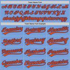 Custom Stitched Light Blue Orange-Royal Baseball Pullover Sweatshirt Hoodie