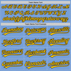 Custom Stitched Light Blue Yellow-Black Baseball Pullover Sweatshirt Hoodie