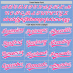 Custom Stitched Light Blue Pink-White Baseball Pullover Sweatshirt Hoodie