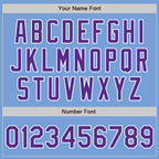 Custom Stitched Light Blue Purple-White Baseball Pullover Sweatshirt Hoodie