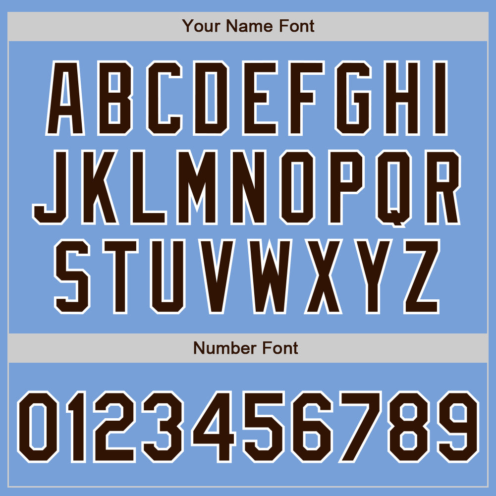 Custom Stitched Light Blue Brown-White Baseball Pullover Sweatshirt Hoodie