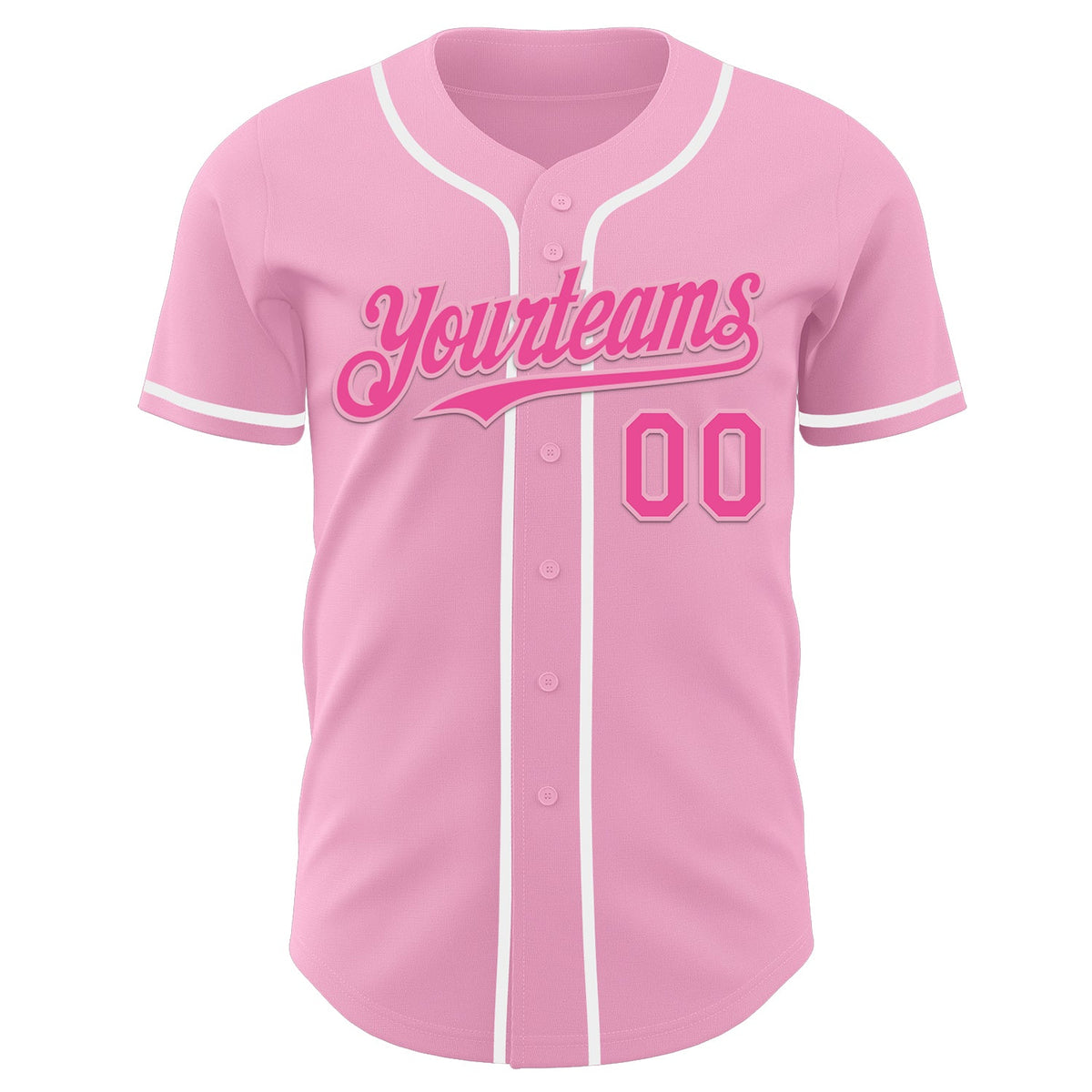 Custom Light Pink Pink-White Authentic Baseball Jersey