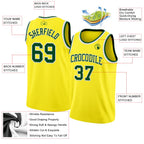 Custom Light Yellow Green-White Authentic Basketball Jersey