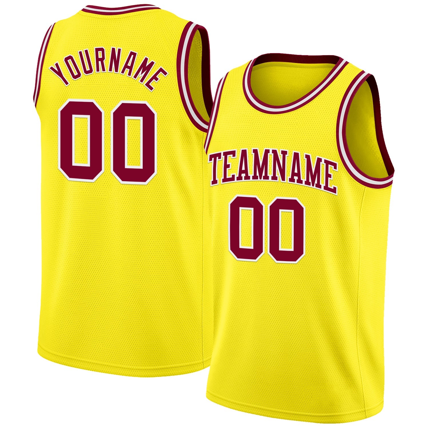 Custom Light Yellow Maroon-White Authentic Basketball Jersey