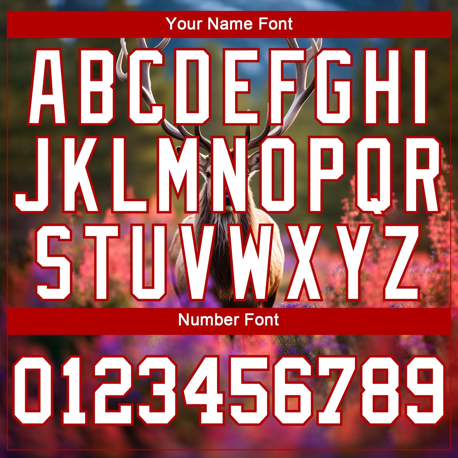 Custom Olive White-Red 3D Animal Deer Hunting Long Sleeve Performance T-Shirt